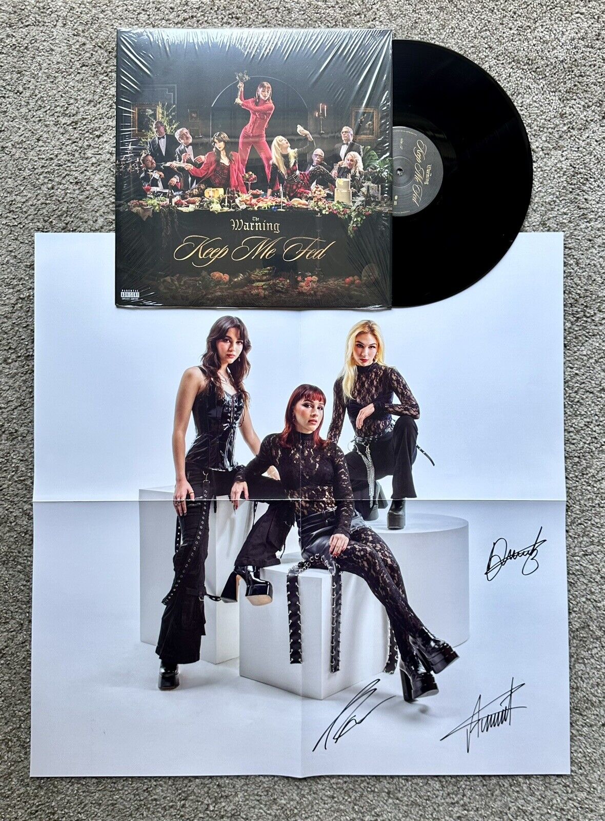 The Warning Keep Me Fed SIGNED Vinyl LP Limited Edition AUTOGRAPHED POSTER HUGE!