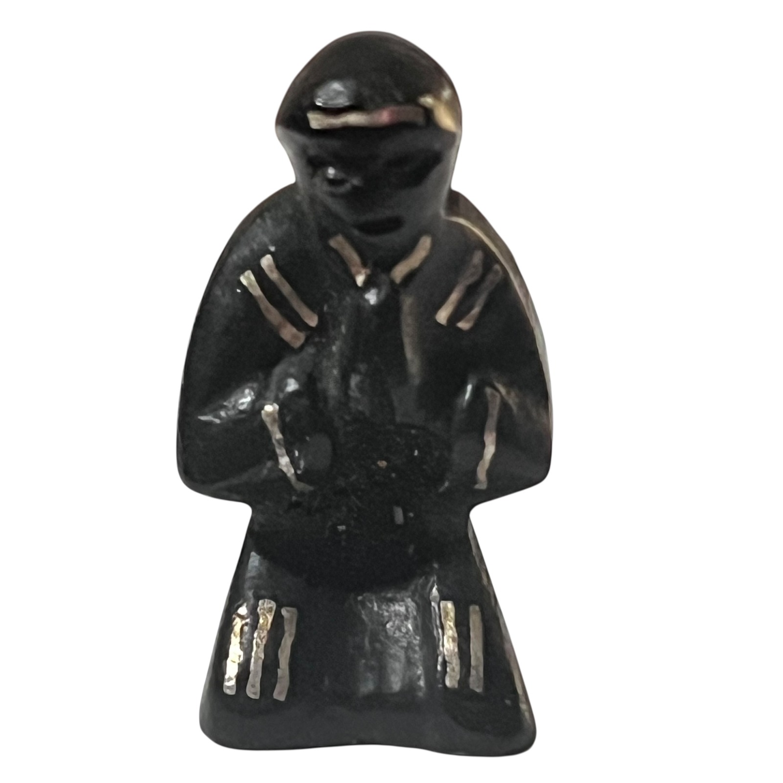 Vintage Stone Carved Kneeling Monk Figurine Statue Religious Praying Altar Decor