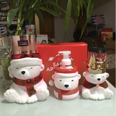 Polar Bear candle holders & Soap Holder Set from bath and body works