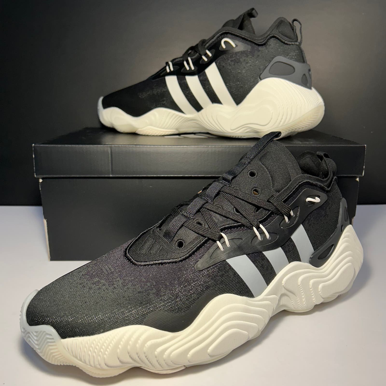 adidas Trae Young 3 Basketball Shoes Core Black/Cloud White M12 W13 IE9362