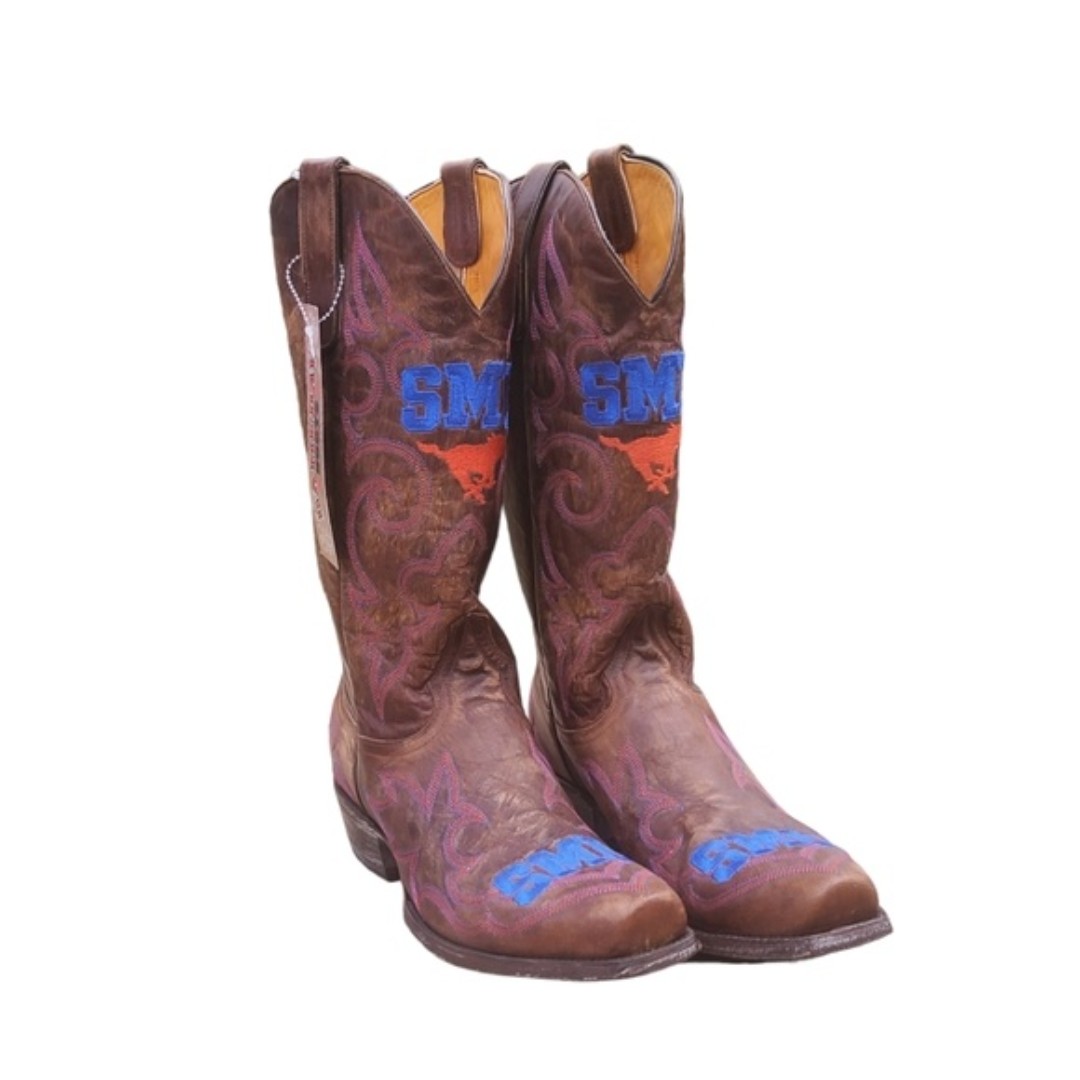 Gameday SMU Men's Leather Cowboy Boots Size 10
