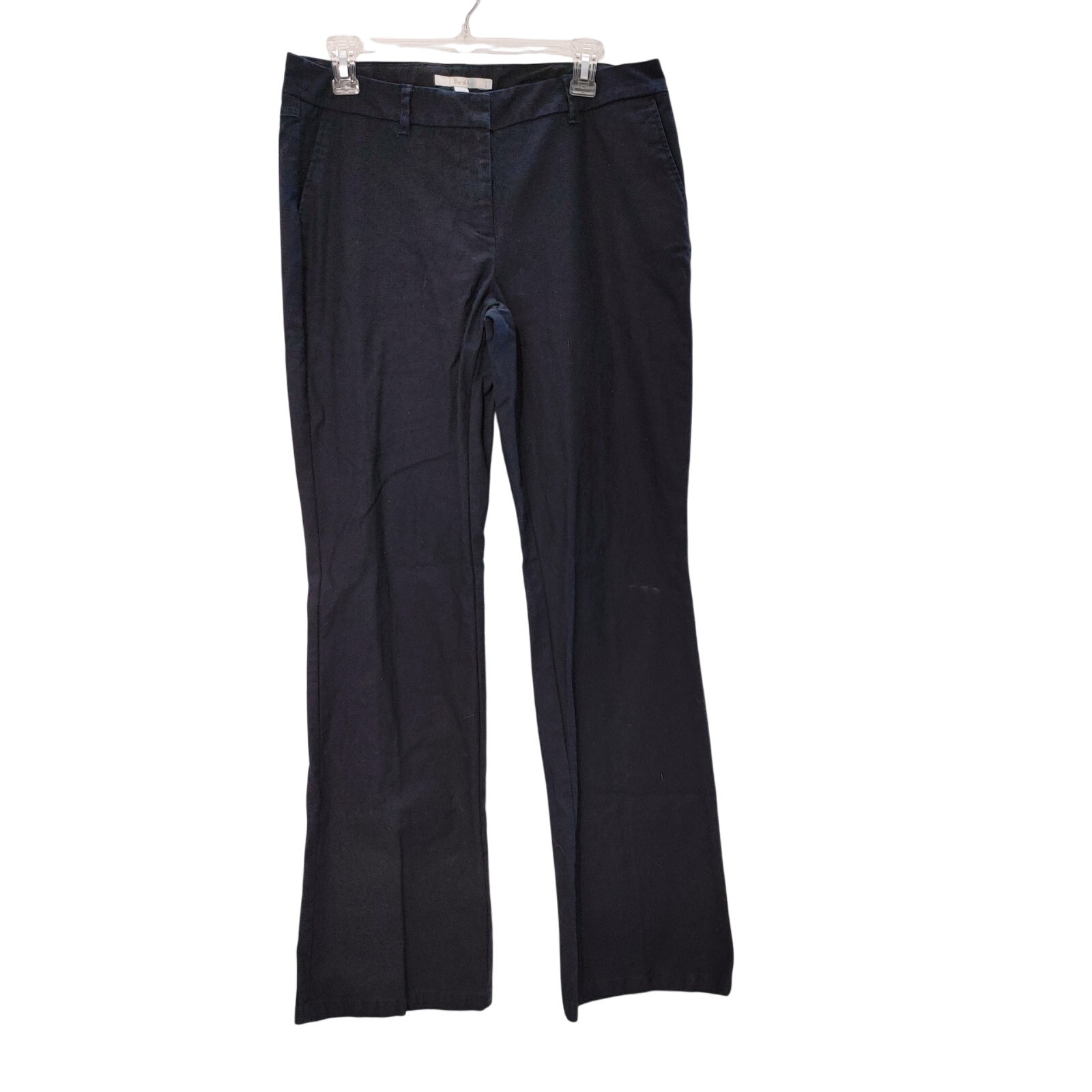 Boden Flared Leg Trouser Pants Mid Rise Flat Front Classic Fit Black Womens 10