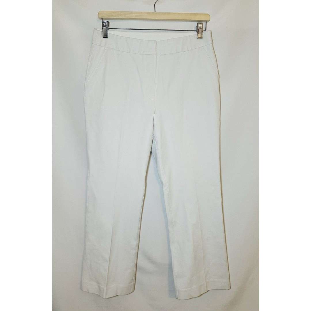 Spanx White Ankle Crop Pants Slimming Stretch Pull On Women's LARGE