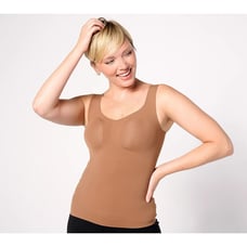 Evelyn & Bobbie Seamless Smoothing Bra Cami Clay Large A587082