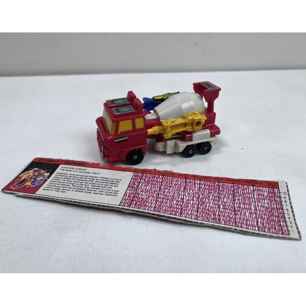 Vtg 1988 Transformers G1 QUICKMIX BOOMER RICOCHET Targetmasters Missing Sticker