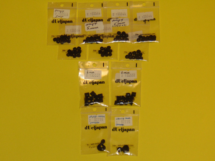 Jet Black Natural Onyx 5mm 6mm Bead Vintage Variety Lot of 11 Packs NOS
