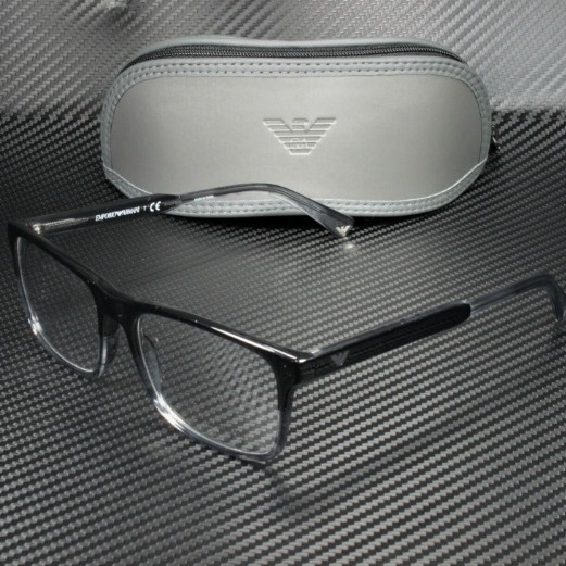 Emporio Armani Men's Black and Grey 55mm Eyeglasses!