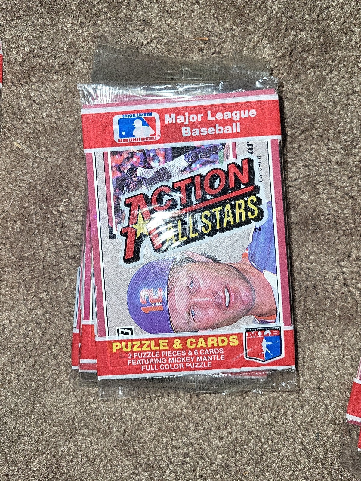 6 unopened packs of 1987 danrus action All Star giant size cards