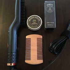 eard Straightener w/Beard Balm & Beard Growth Oil & Beard Guide E-Book,