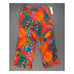 NWT C&C California Linen Pants Pull On Bright Tropical Print Size Medium