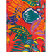 NWT C&C California Linen Pants Pull On Bright Tropical Print Size Medium