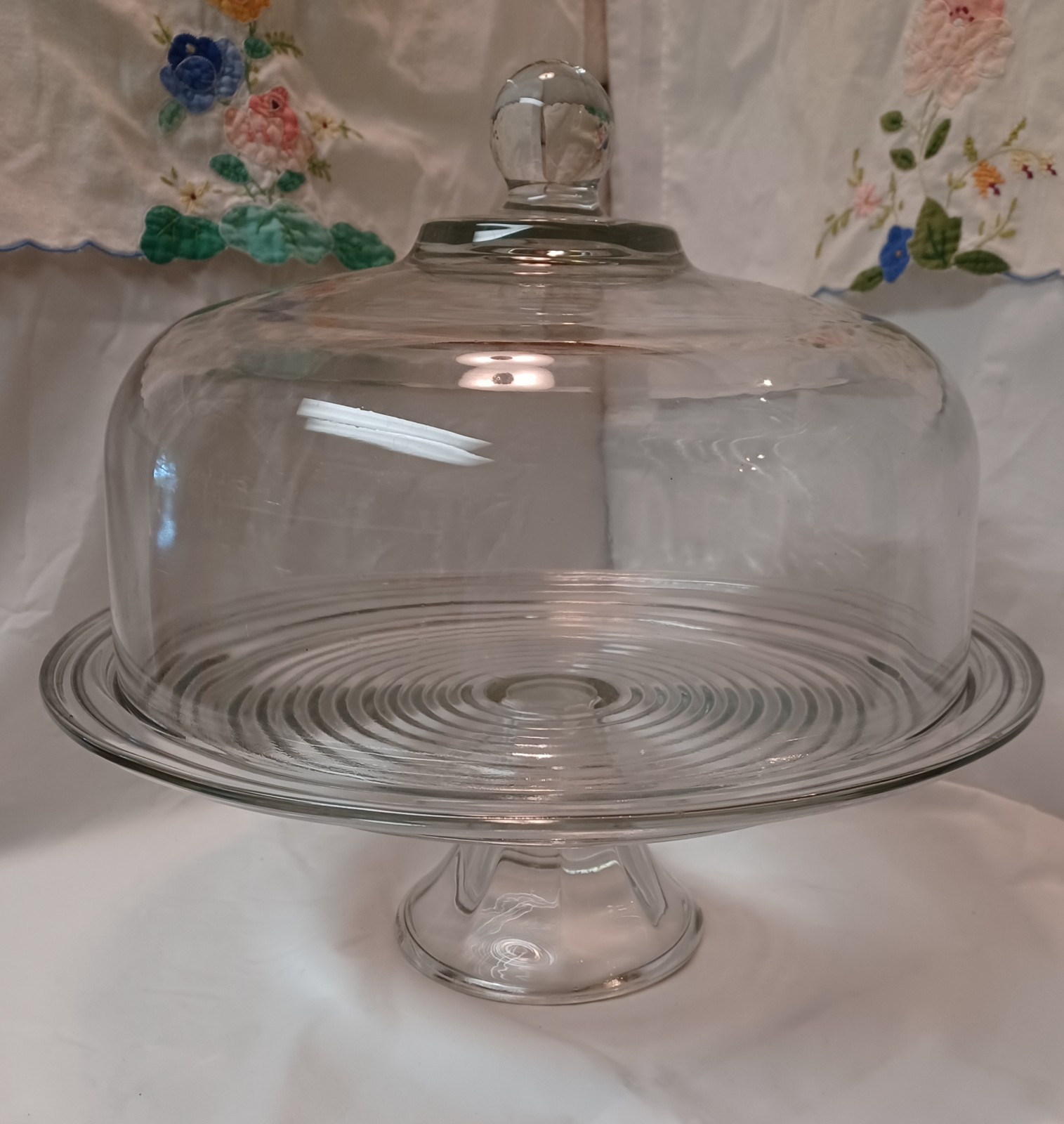 Vintage Anchor Hocking Park Avenue Pedestal 3 Way Cake Dish/Punch Bowl