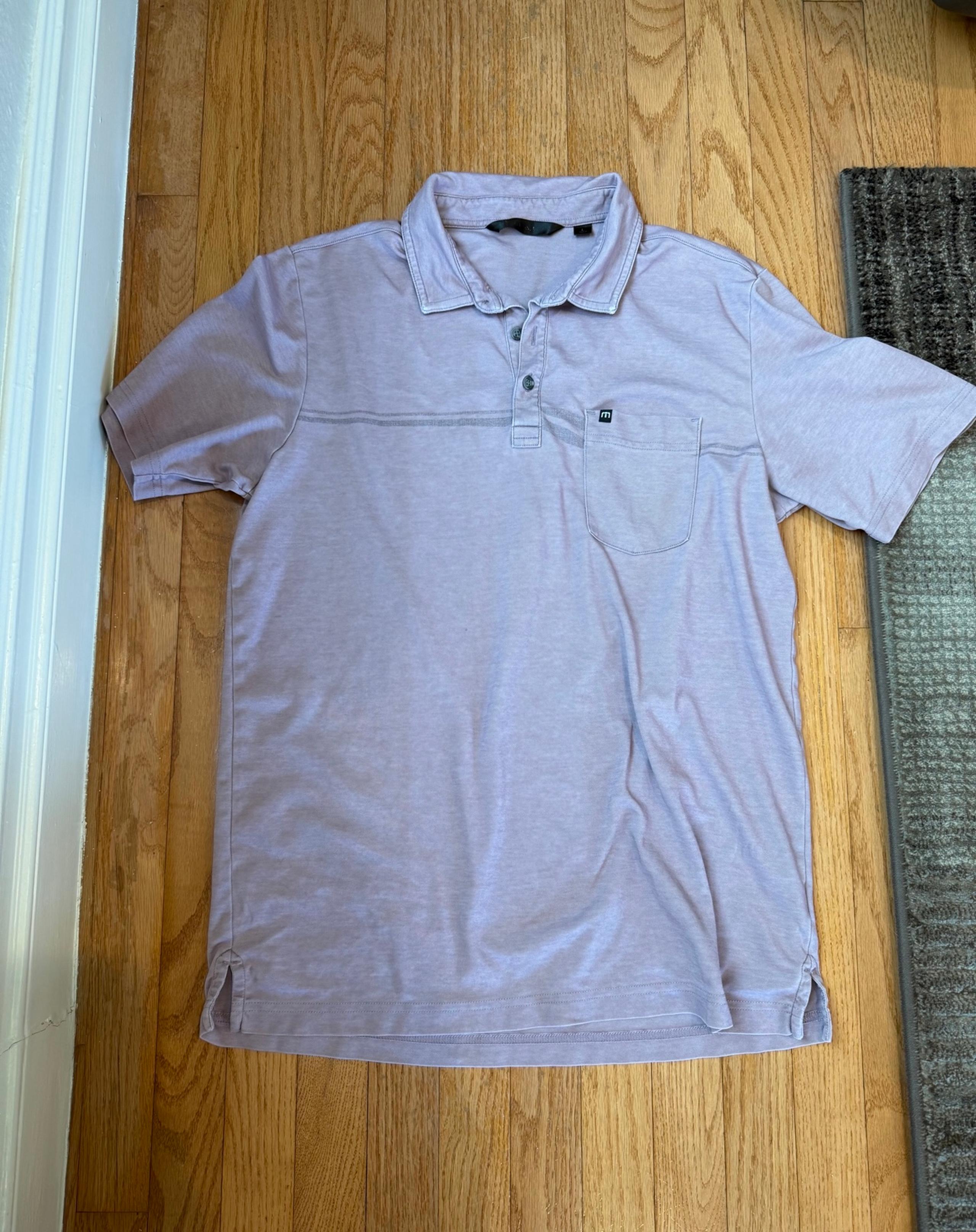 Men's Travis Mathew Polo Golf Shirt burgundy Large Short Sleeve
