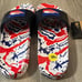 The North Face Slides Mens 9 Basecamp III Americana USA Red White Blue