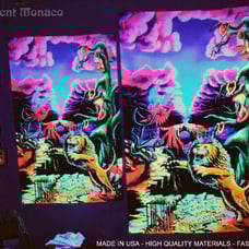 Blacklight Tapestry Cool Hippie Room Decor Wall Psychedelic Surreal Art Painting