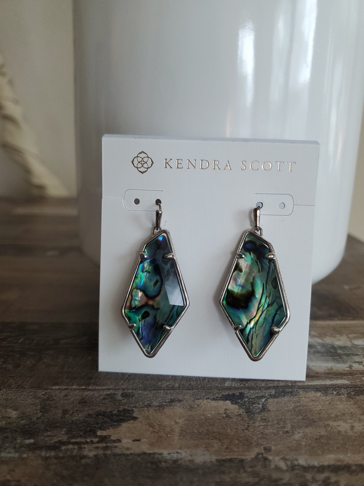 Kendra Scott Earrings Rhodium / Abalone Shell