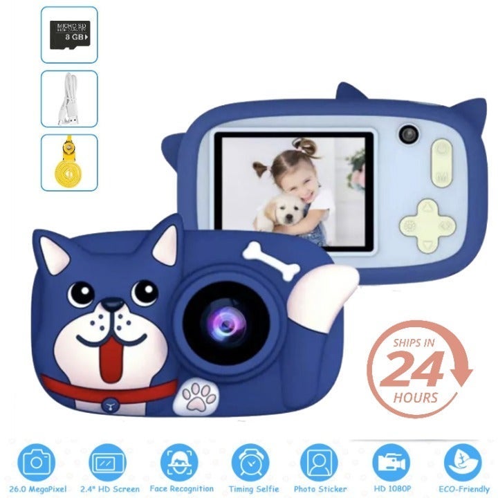 Dark Blue Dog Digital Camera for Kids