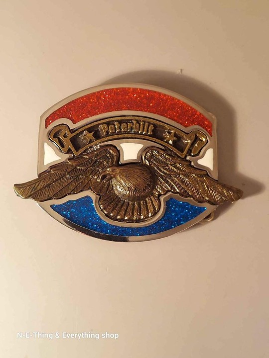 LIKE NEW-1969 Vintage Enamel Peterbilt Belt Buckle by PSS