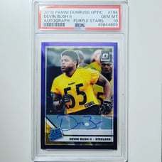 2019 Panini Donruss Optic Devin Bush Purple Stars Rated Rookie Autograph /50