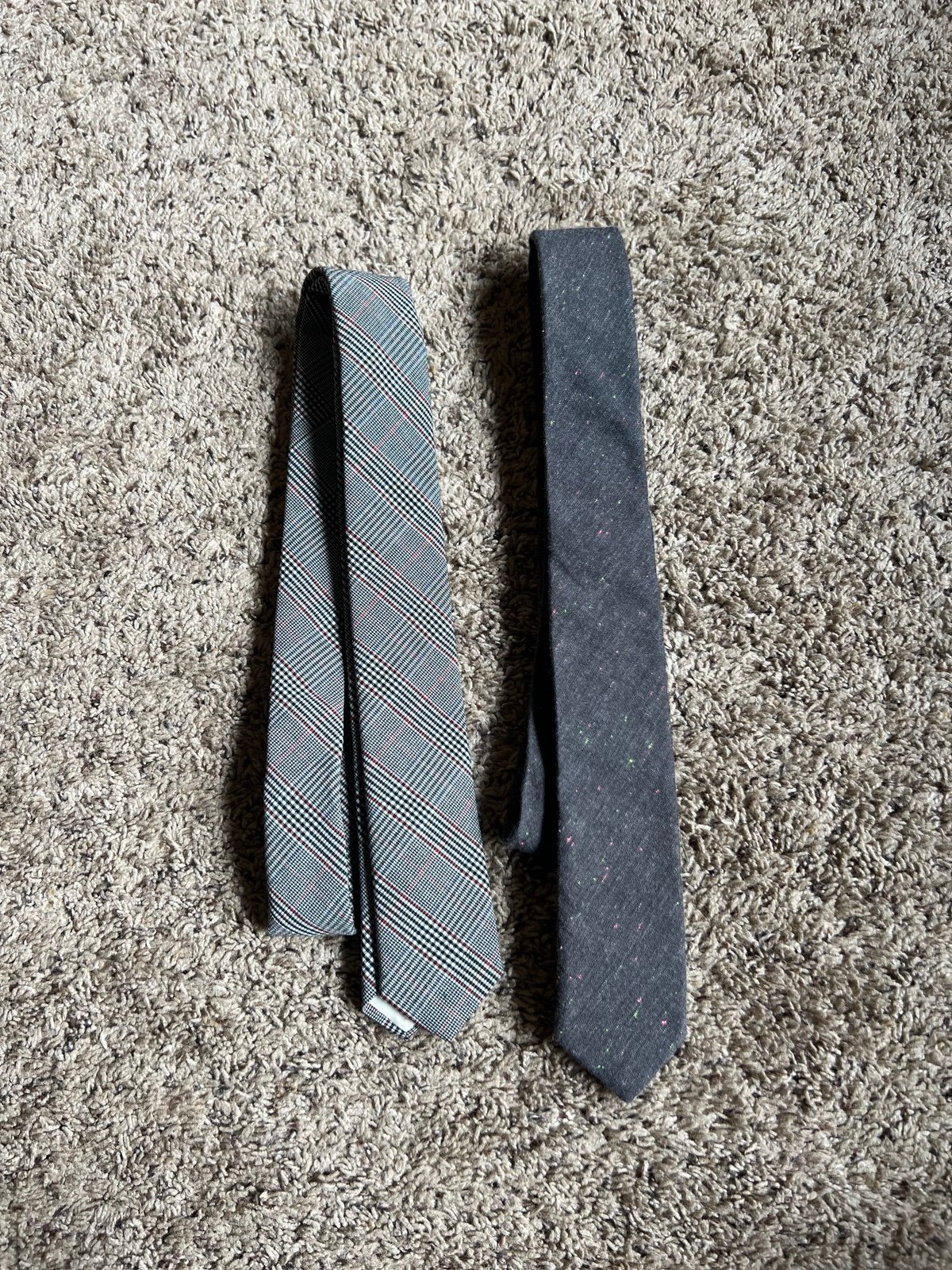 Lot of 2 Mill City Fineries Neck Ties Neckties Plaid Paint Splatter