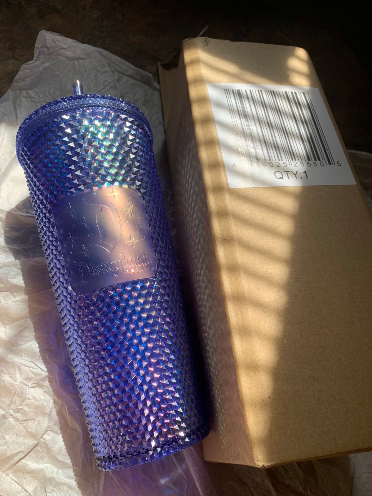 Starbucks Disneyland Anniversary Blue Purple Iridescent Studded Cup