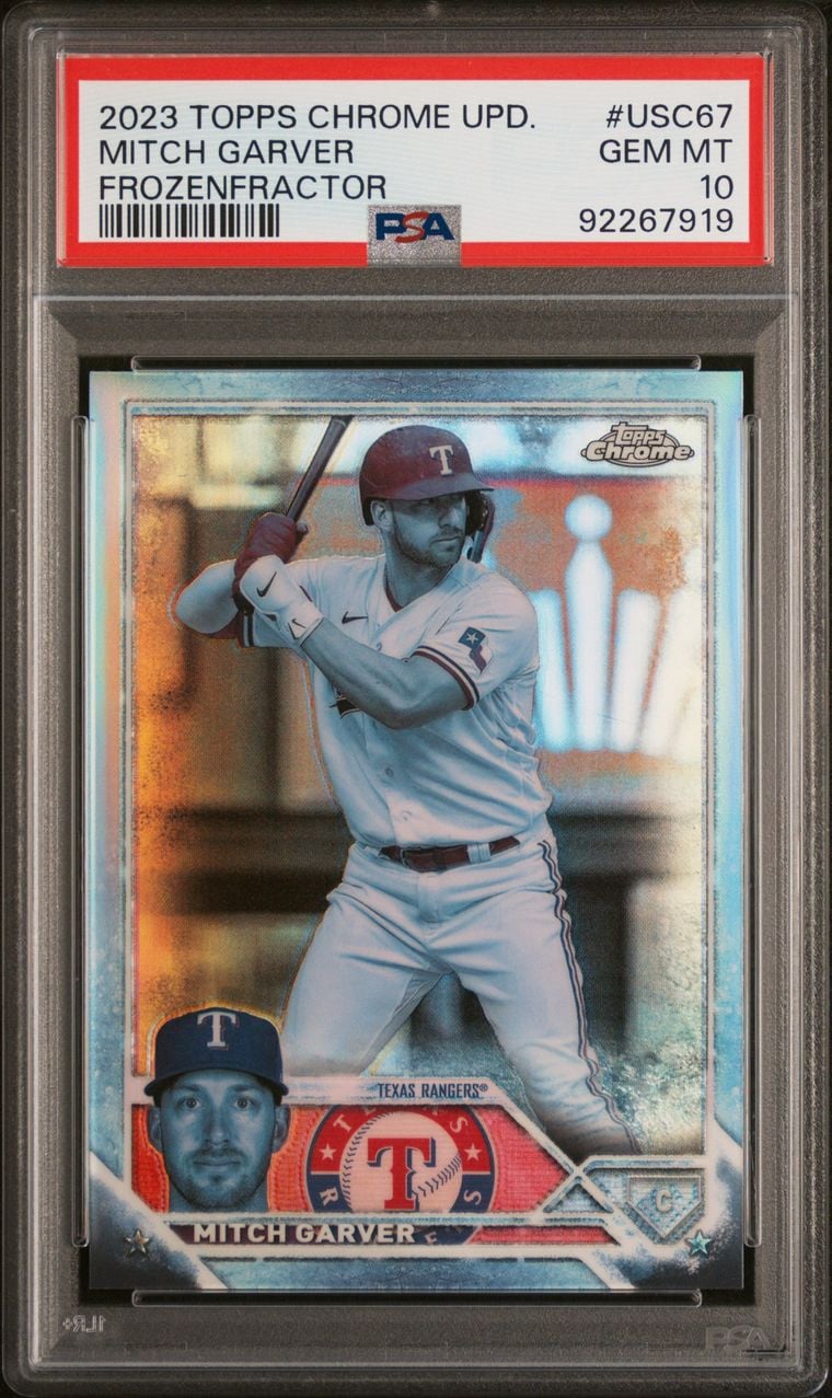 2023 Topps Chrome Update Mitch Garver Frozenfractor /5 PSA 10