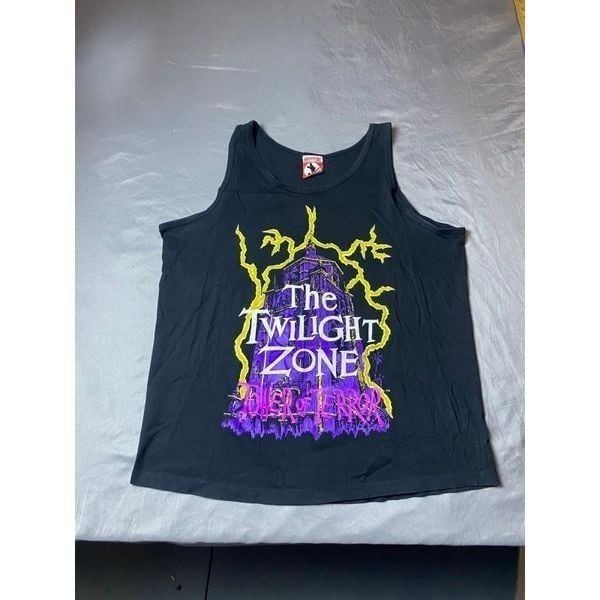 Vintage Disney Tank Top Shirt Mens Large Tower Of Terror Twilight Zone Lightning
