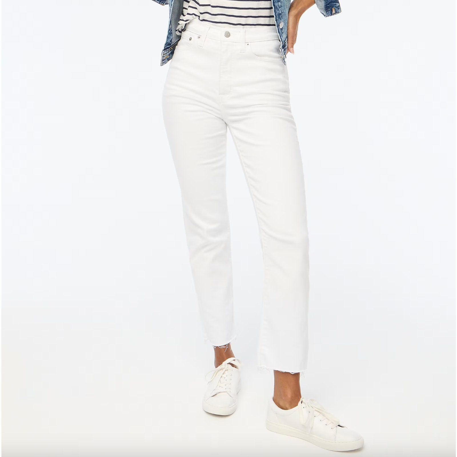 J.Crew Tall White Stovepipe Straight Jean Signature Stretch High Rise US 33 NWT