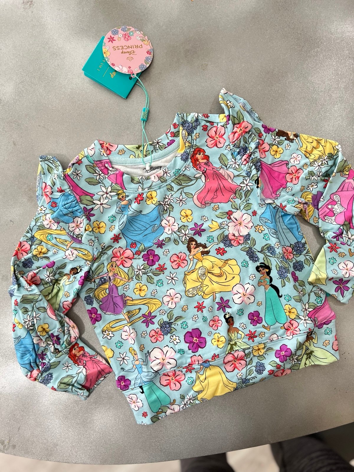 Posh Peanut Disney Princess Balloon Sleeve French Terry Sweatshirt 2T NWT