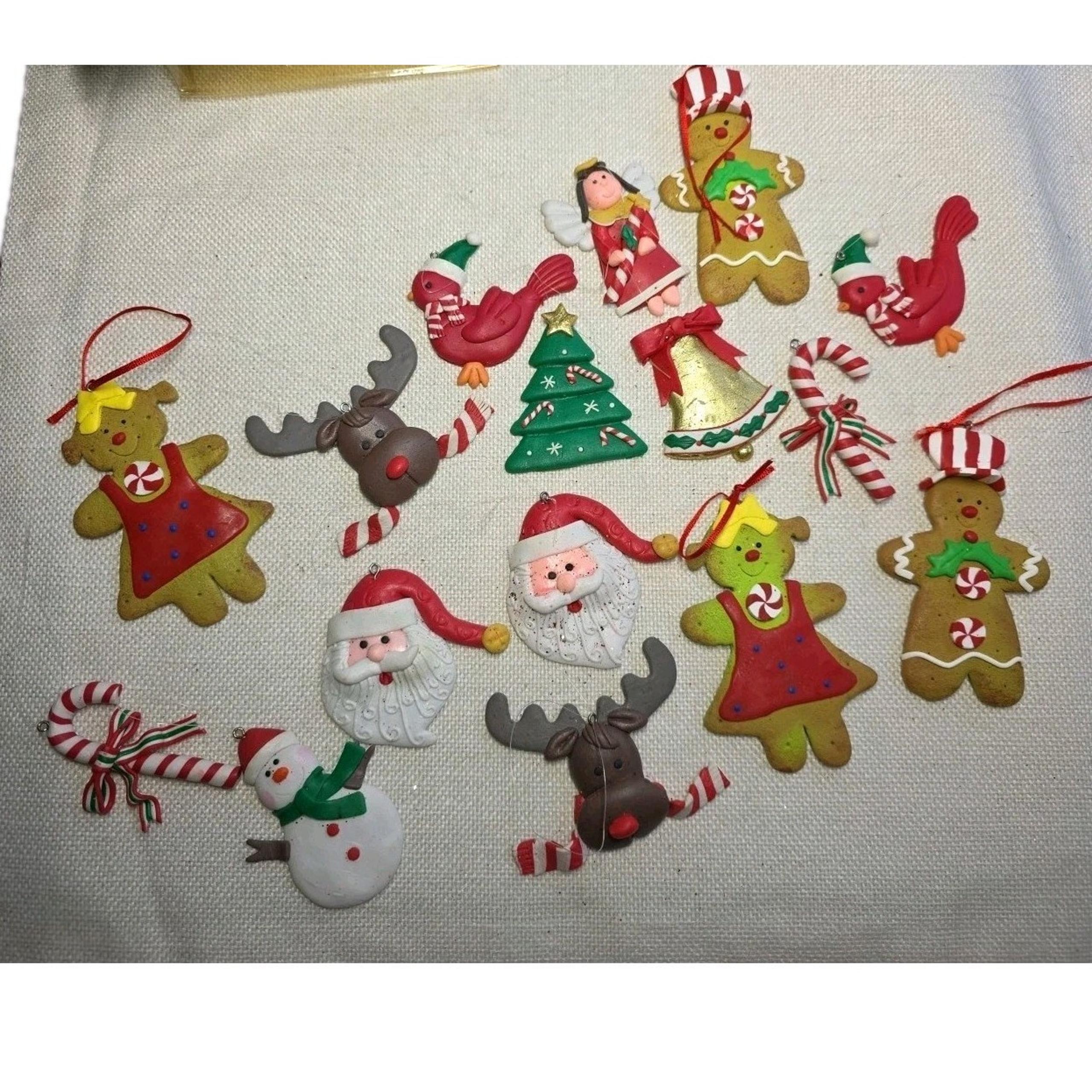lot of 16 Christmas ornaments, preowned Santa Snowman