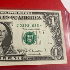 1 Dollar Bill Star Note G03934635