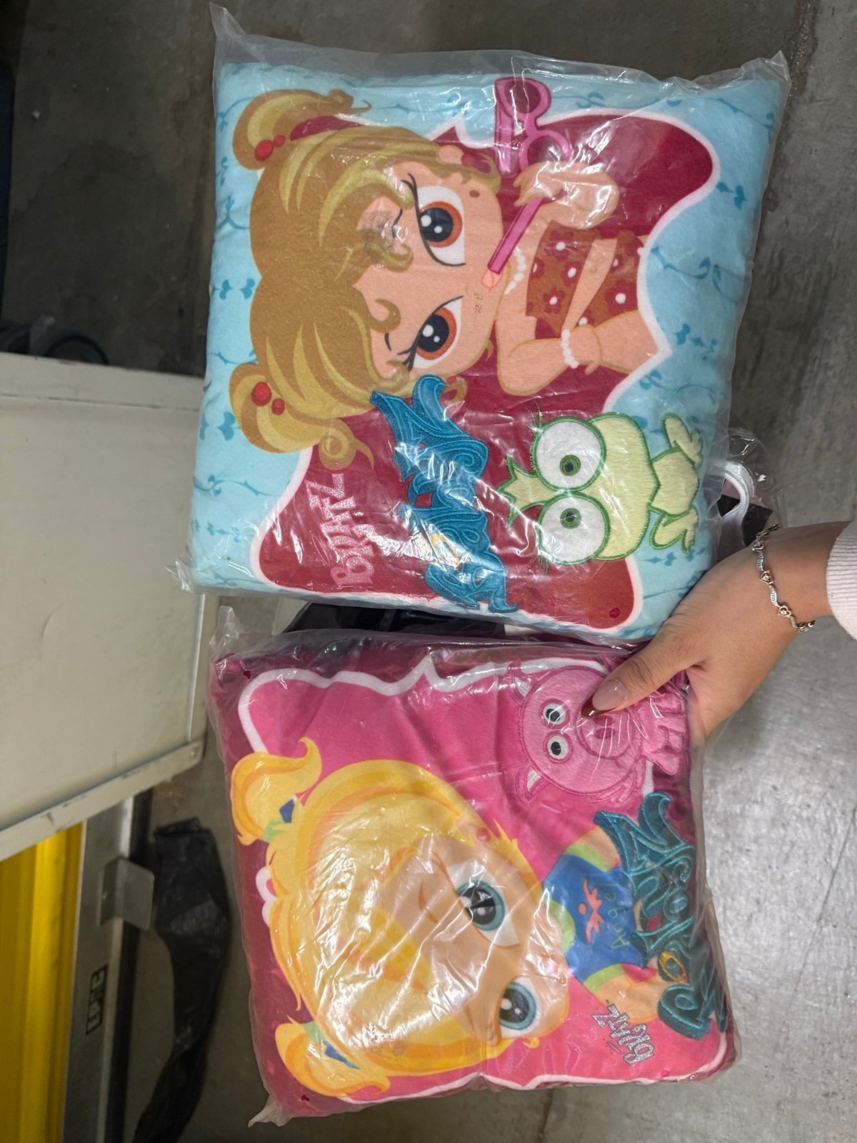 Vintage baby bratz doll pillows