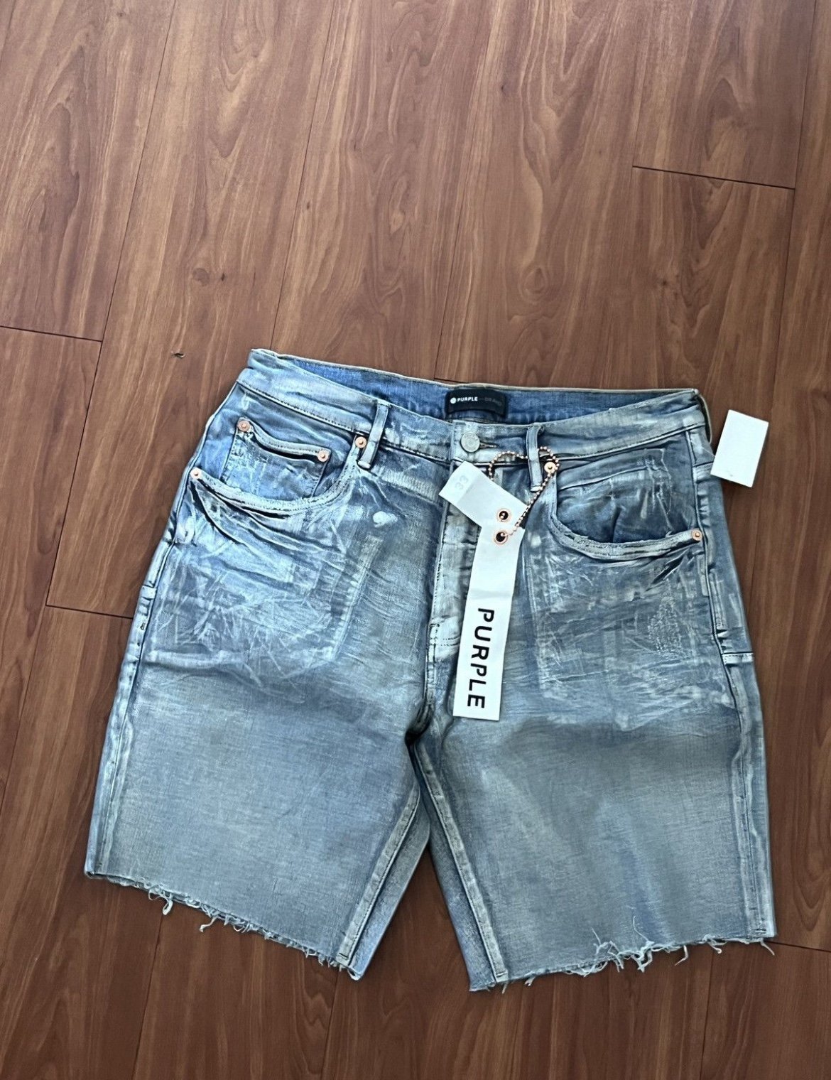 Purple Brand Indacrescent Finish Denim Shorts
