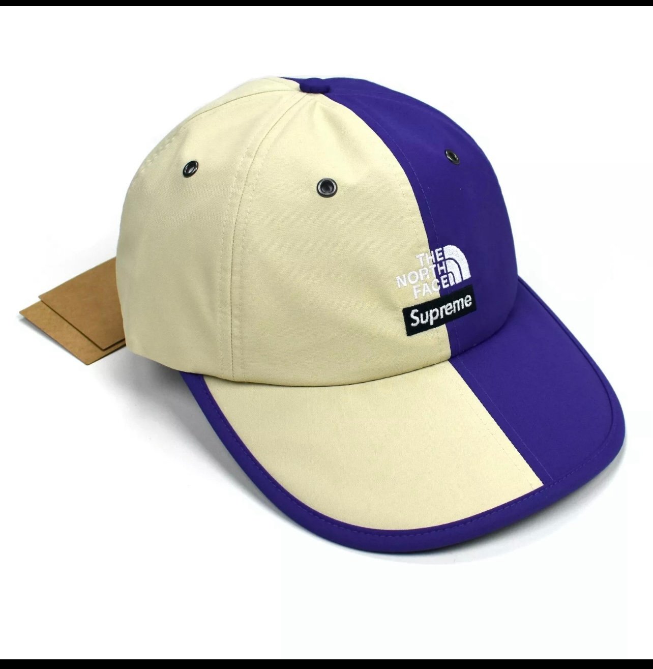 SUPREME The North Face Split 6-Panel Hat:Tan & Purplel One Size, NWT|AUTHENTIC