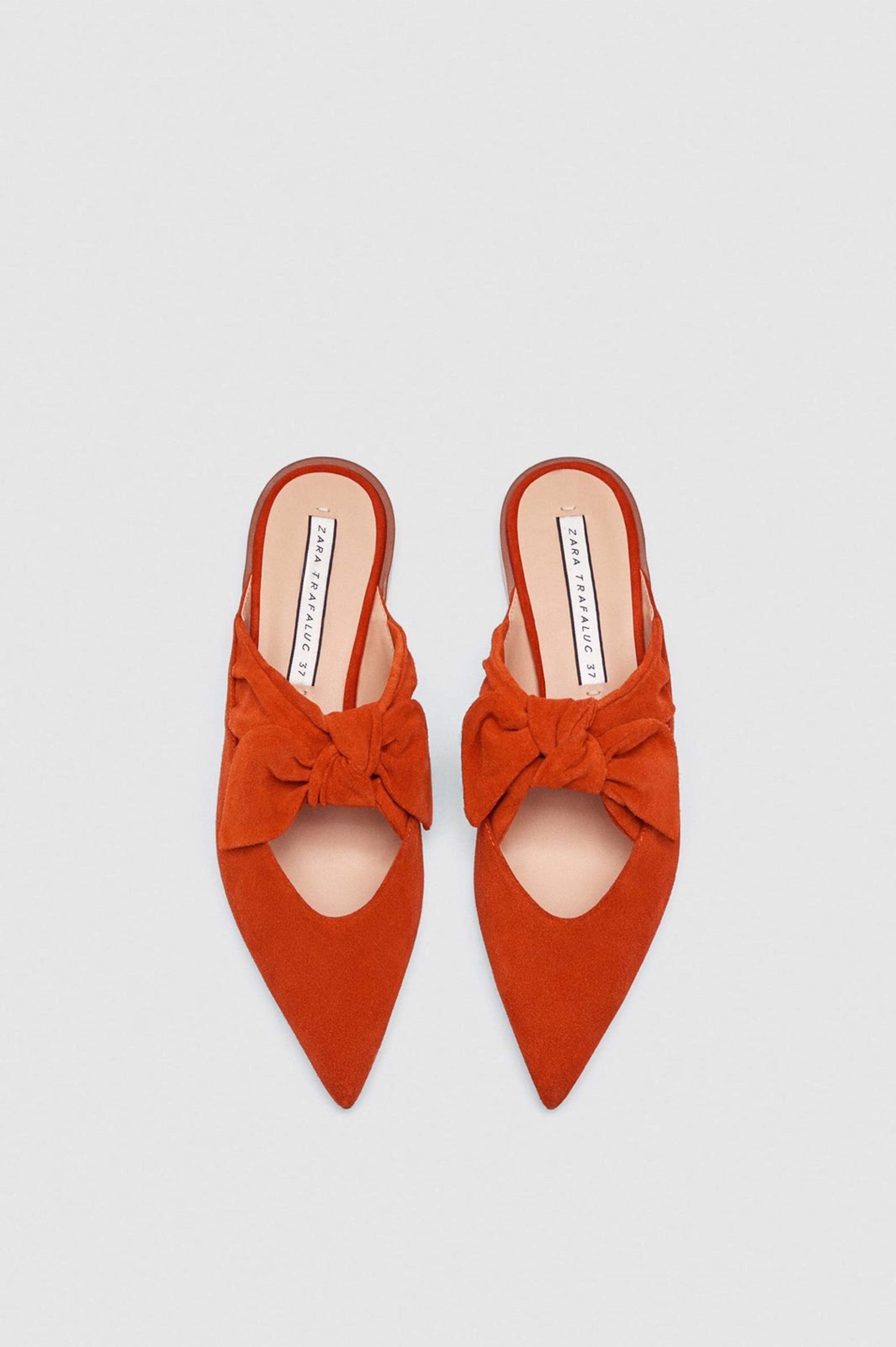 ZARA Leather Mules with Bow