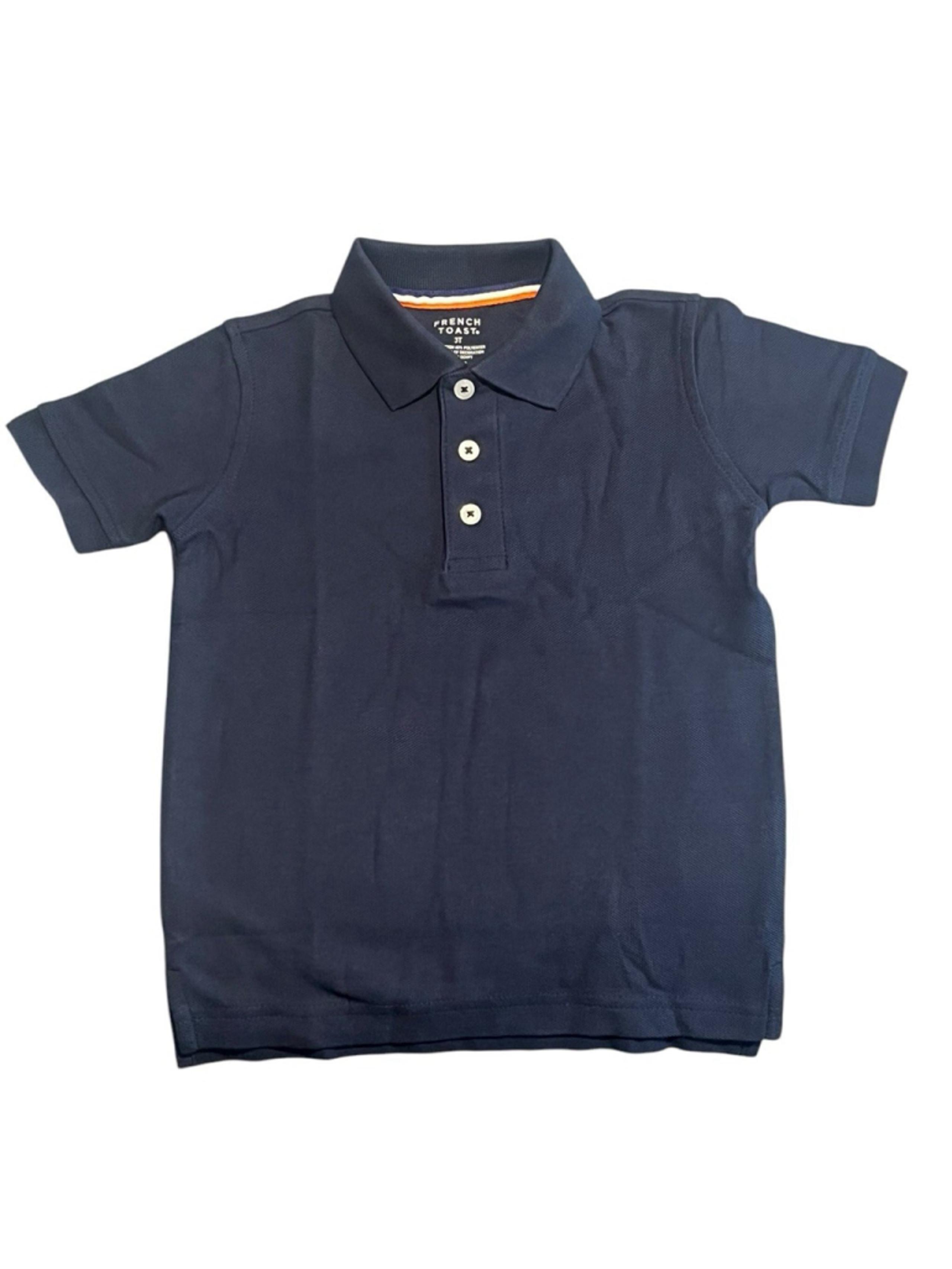 French Toast Polo Shirt School Uniform Boys Size 3T Navy Blue Pique Short Sleeve