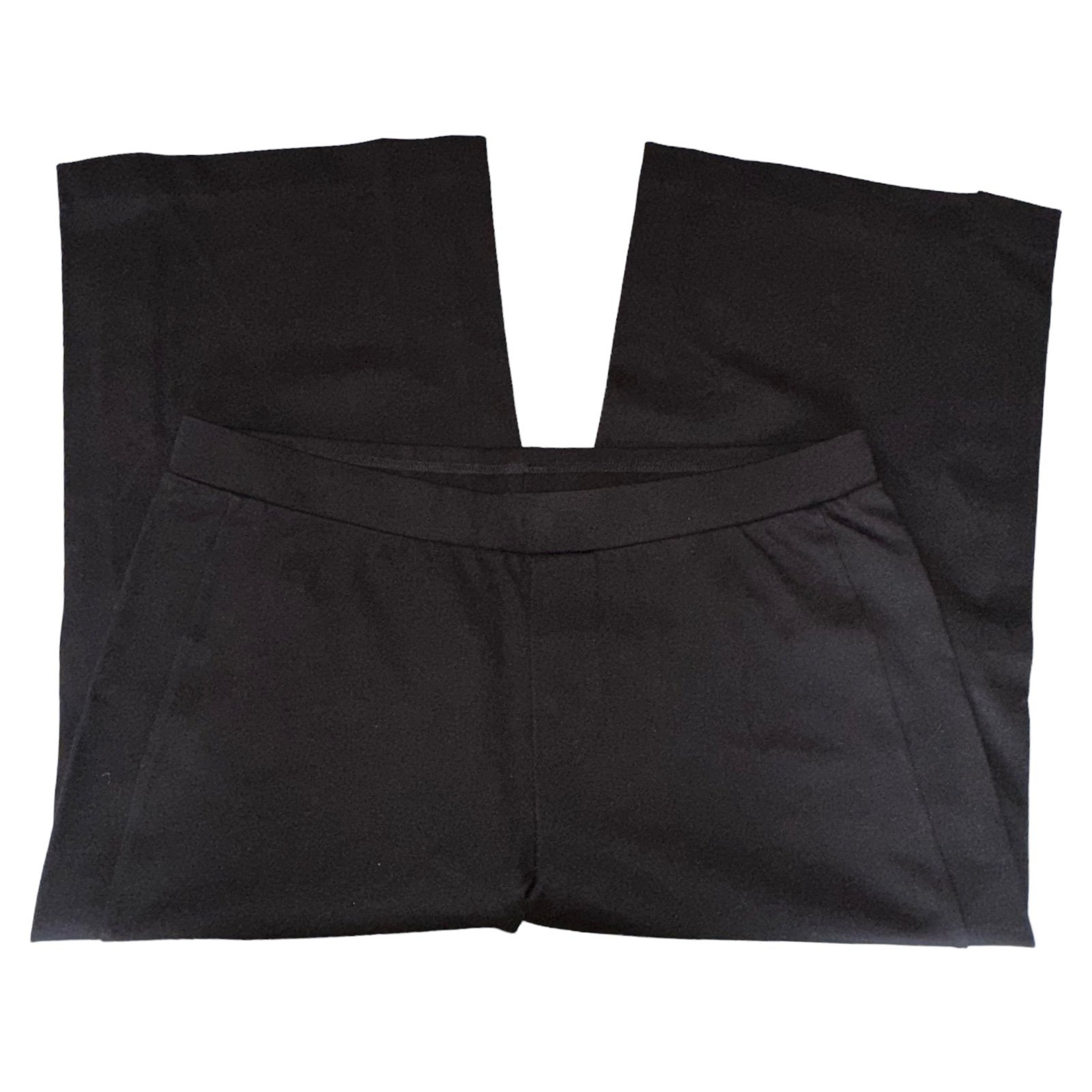 H by Halston 14 black pull on cropped pants with slit hem