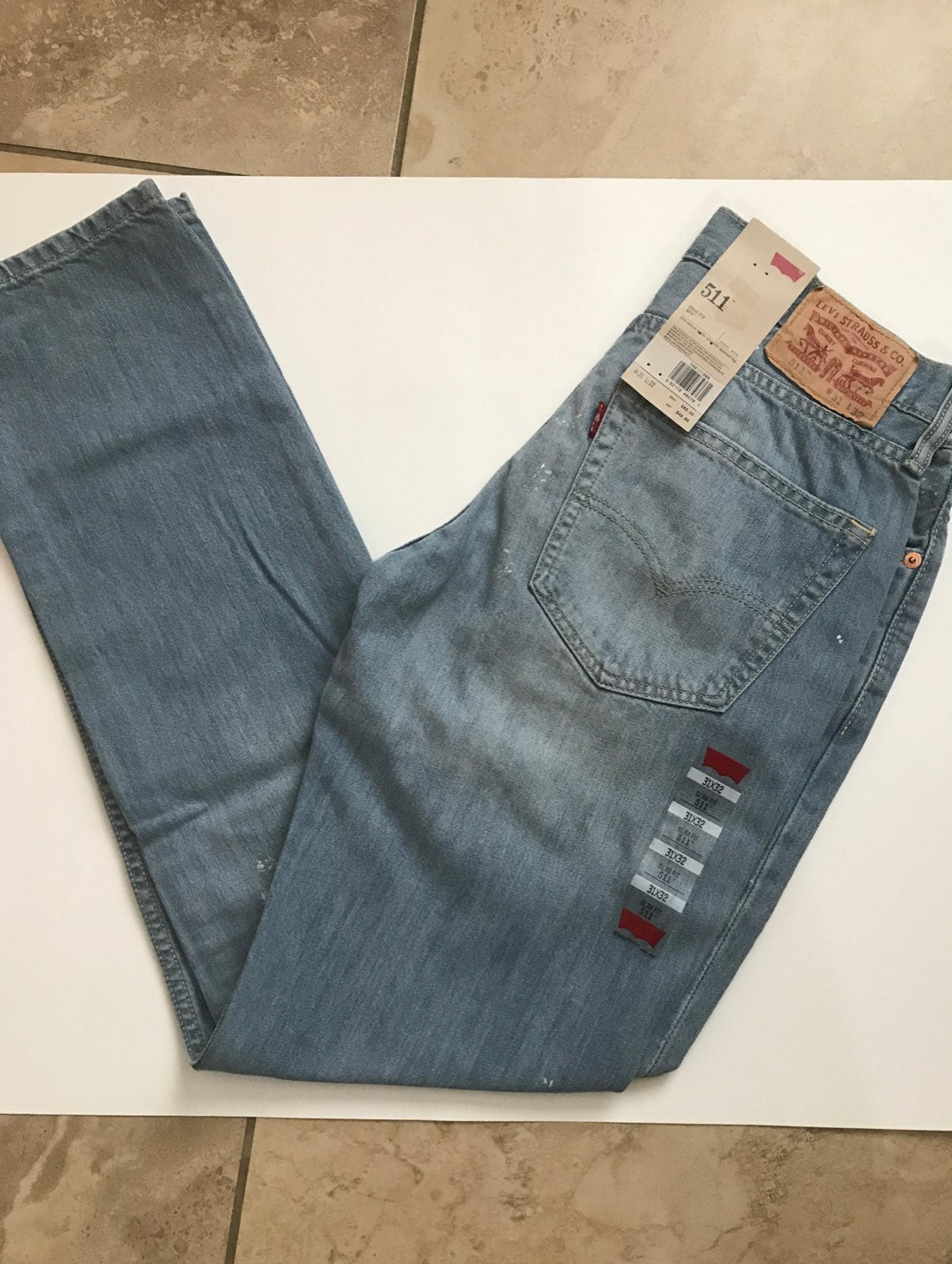 New Levi's 511 Slim Fit Mens Jeans 31x32