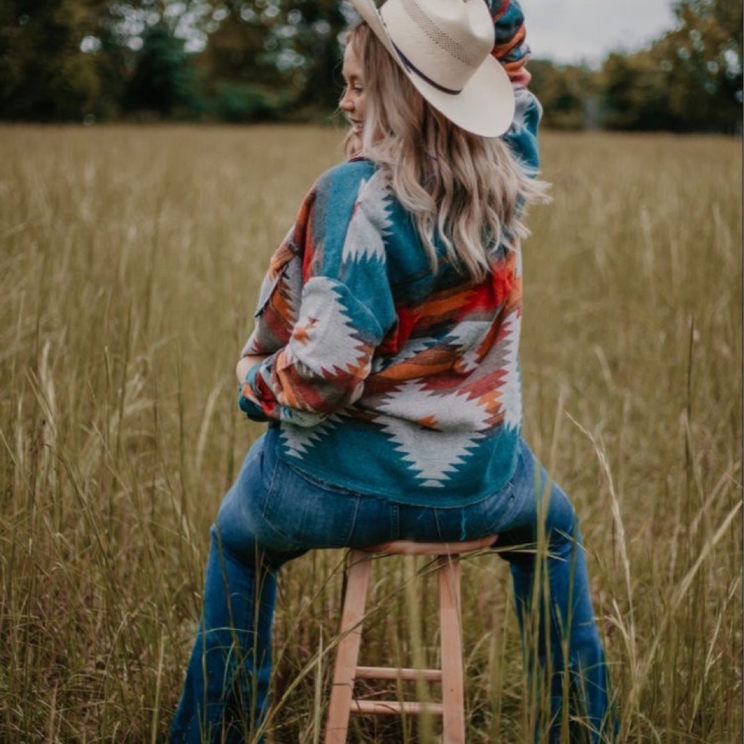Western Boho Lightweight Aztec Jacket