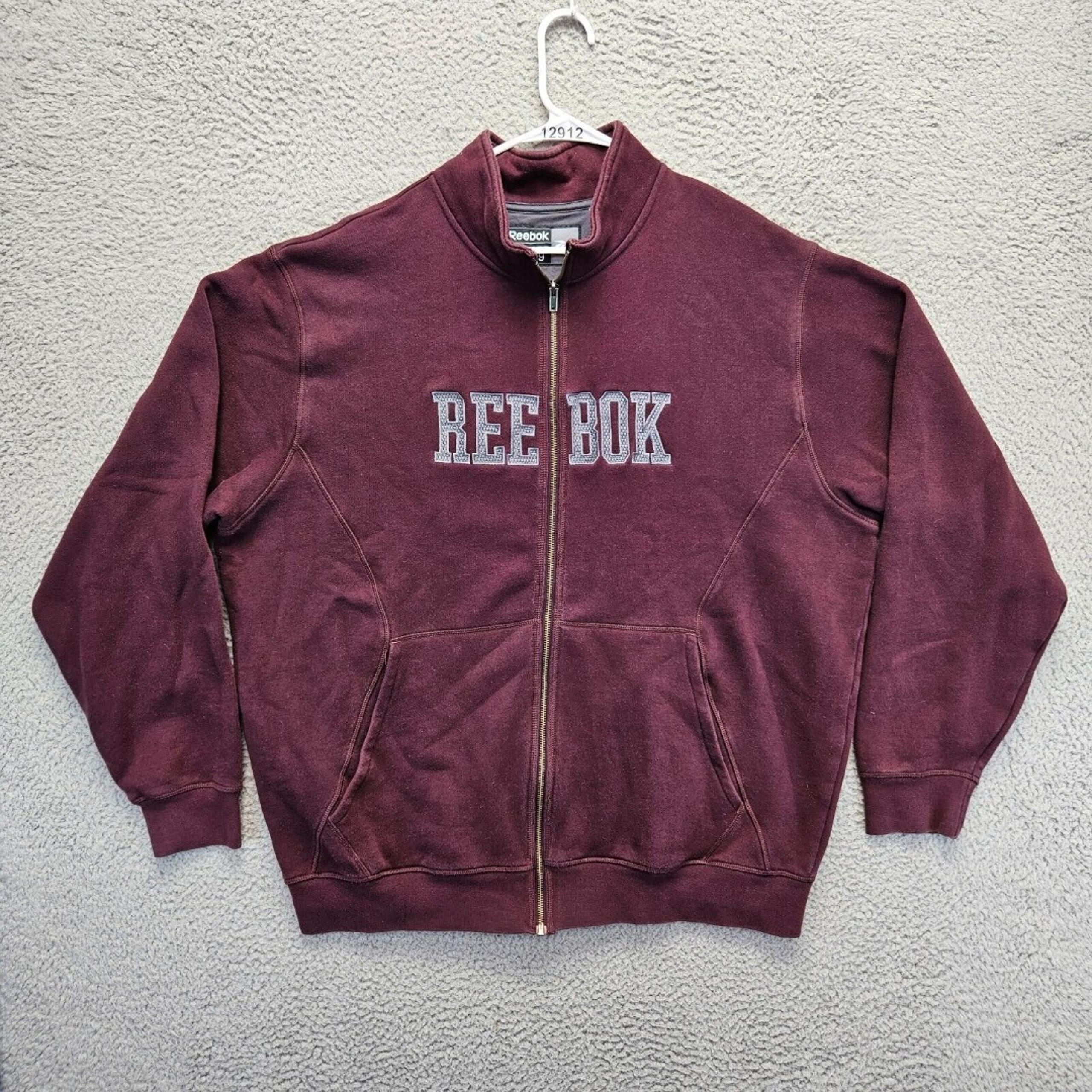 Reebok Sweatshirt Mens Size 2XL Maroon Full Zip Premium Sport Apparel