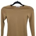 Zara Long Sleeve Bodysuit S Camel Lightweight Base Layer Stretch Round Neck