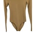 Zara Long Sleeve Bodysuit S Camel Lightweight Base Layer Stretch Round Neck