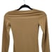 Zara Long Sleeve Bodysuit S Camel Lightweight Base Layer Stretch Round Neck