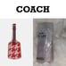 NEW Coach Pink Red Houndstooth Print Luggage Tag