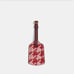 NEW Coach Pink Red Houndstooth Print Luggage Tag