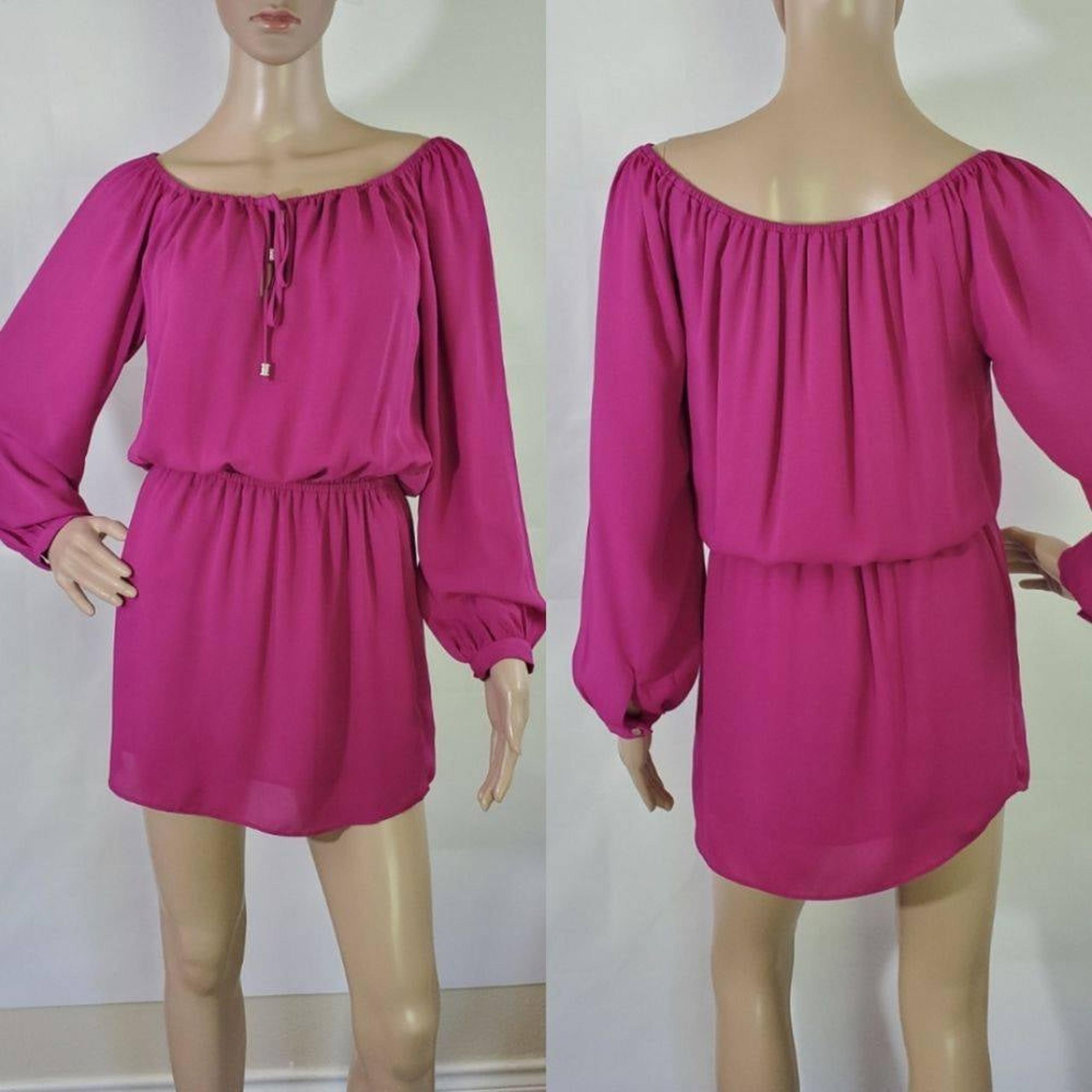 SINGLE LA Fuchsia Pleated Mini Dress