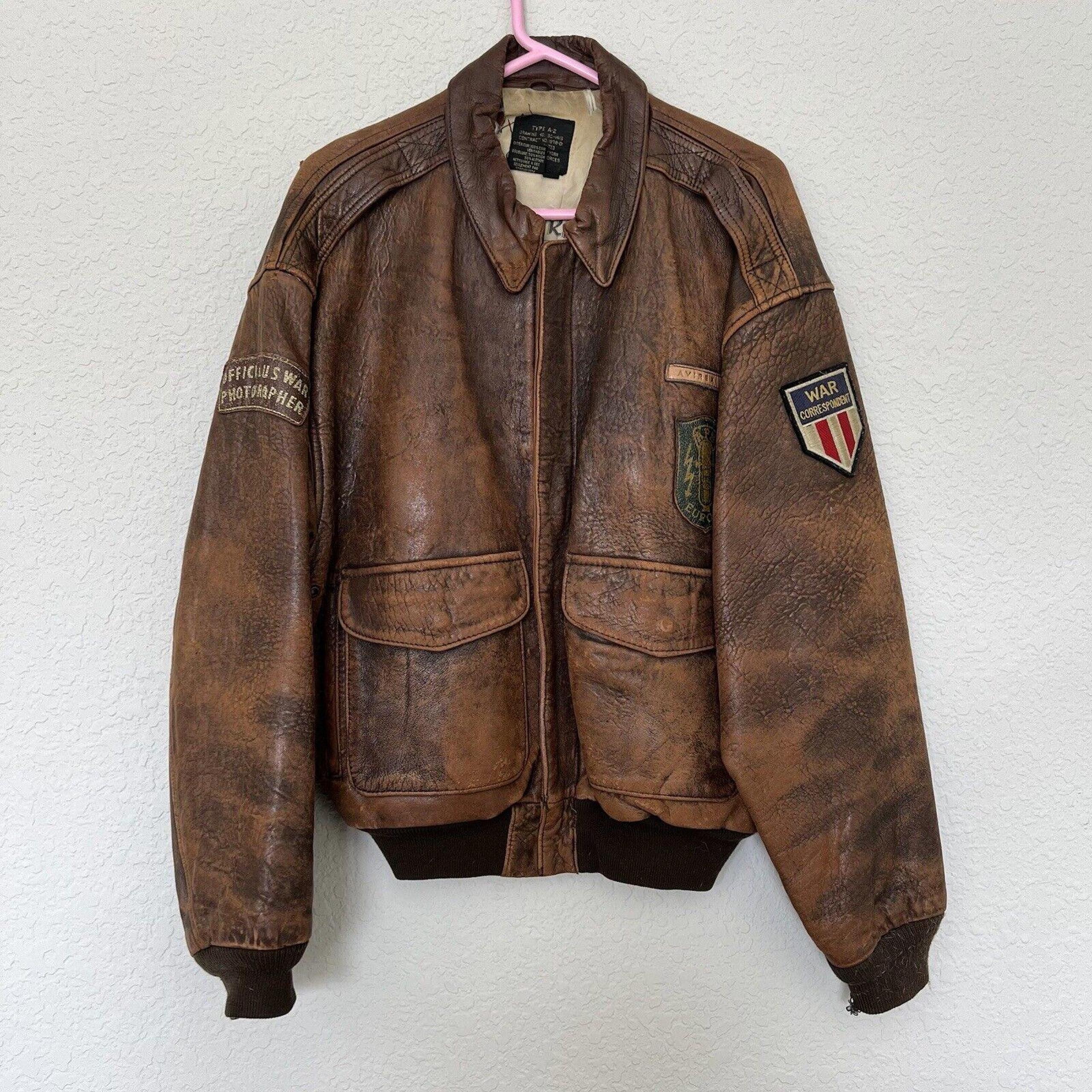 Vintage 1987 Authentic Avirex Official U.S. War Photographer Bomber Jacket Sz M