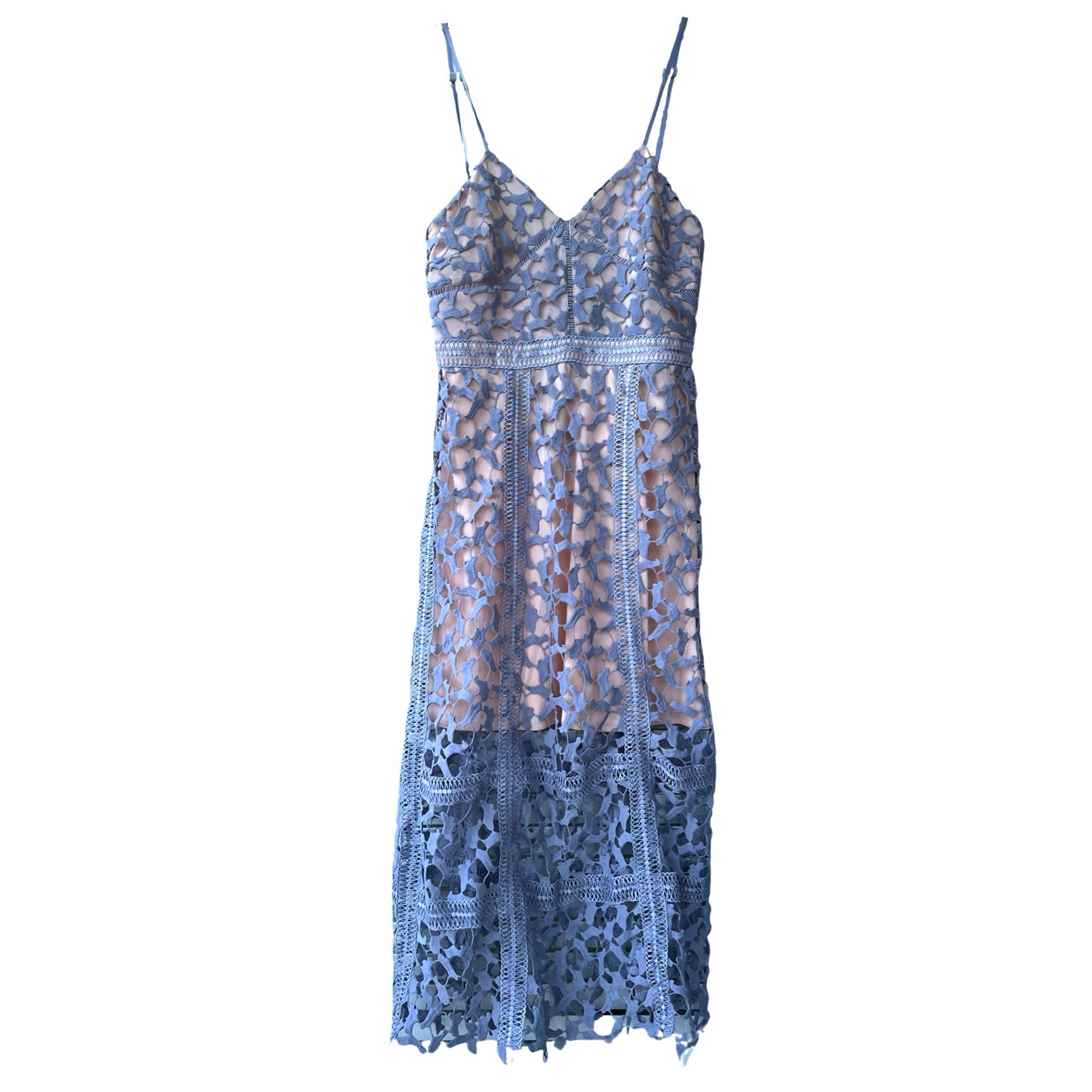 Anthropologie Elliatt Tingle Lace Overlay Sheer Crochet Midi Dress L NWT