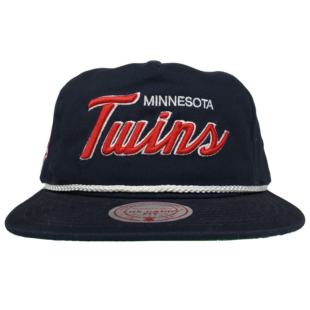 Minnesota Twins Mitchell & Ness MLB Slouch Snapback Hat Cap 3D Logo Navy NWT