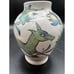 Pottery Barn Iznik Crackleware Ceramic Decorative Vase 5 Deer Birds Flower